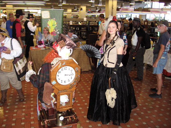 Dozens of local steampunk enthusiasts had gathered in the library to have fun and provide creative inspiration for young and old alike.