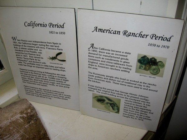 The Californio Period, 1821 to 1850, included vaqueros (cowboys) living at Peñasquitos. The American Rancher Period, 1850-1970, began after California became a state.