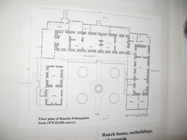 Floor plan of Rancho Peñasquitos from 1975 HABS survey.