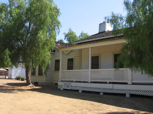 Porch along the front (or west) side of the adobe ranch house, which faced the so-called Road to Yuma.