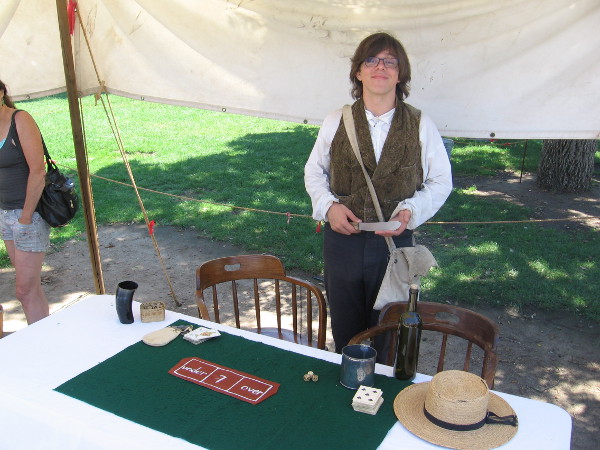 This crafty gambler tried to entice me into playing a game of chance. Nice try!