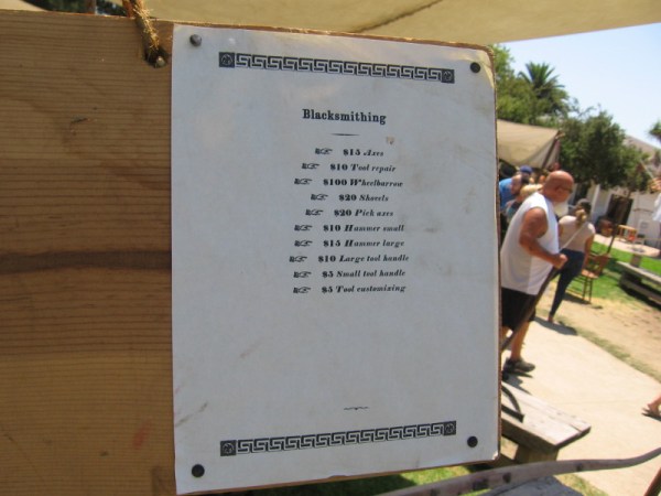 Approximate blacksmithing prices in the mid 1800's.