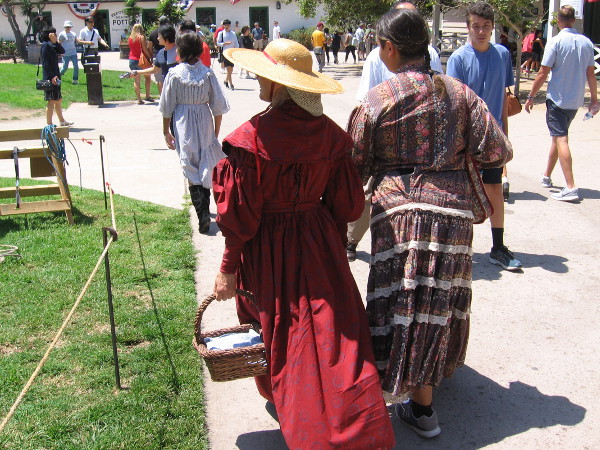 Ladies in period dresses at the Days of the Vaqueros event in Old Town San Diego.