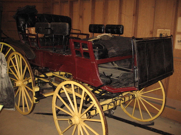 This old Park Wagon was used by rancher Walter Vail. He owned land in Arizona, Santa Rosa island off the coast of California, and Warner's Ranch northeast of San Diego.