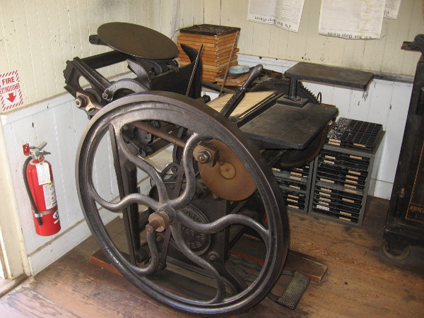 This jobber printing press would have been used for small jobs such as stationery and handbills.