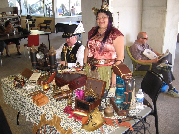 I didn't get the names of these folks, but they had some of the most inventive stuff. The blue liquid on the right is composed of captured moonbeams.