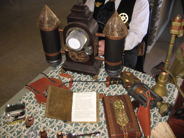 That gadget up at the top of this photo propels a courageous adventurer through time.