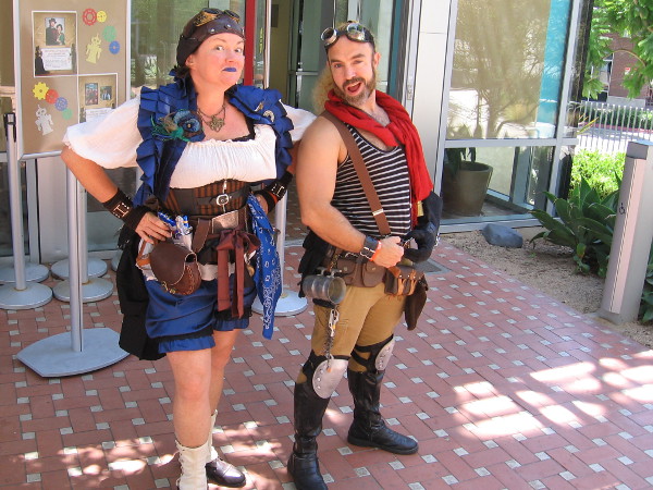 More awesome steampunk cosplay near the Central Library's auditorium.