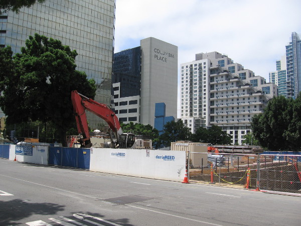 A third construction site is visible as I walk east on Ash.