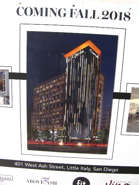 A prestigious new 240-room Carté Hotel is coming to 401 W. Ash in Little Italy in Fall 2018.