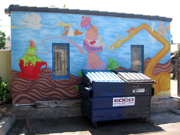 One of two fun new murals being painted on outdoor walls at Sheldon's Service Station in La Mesa.