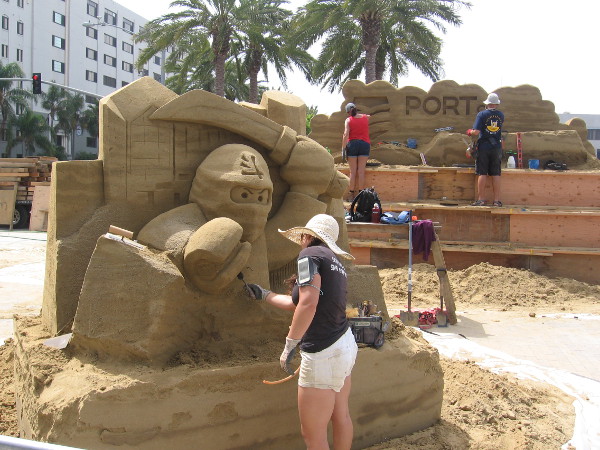Several cool works of sand art are being created this very moment on San Diego's Embarcadero!