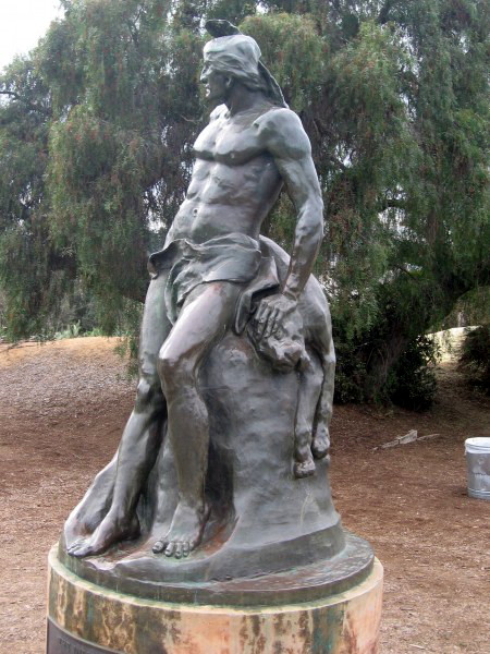 The Indian sculpture by Arthur Putnam in Presidio Park.