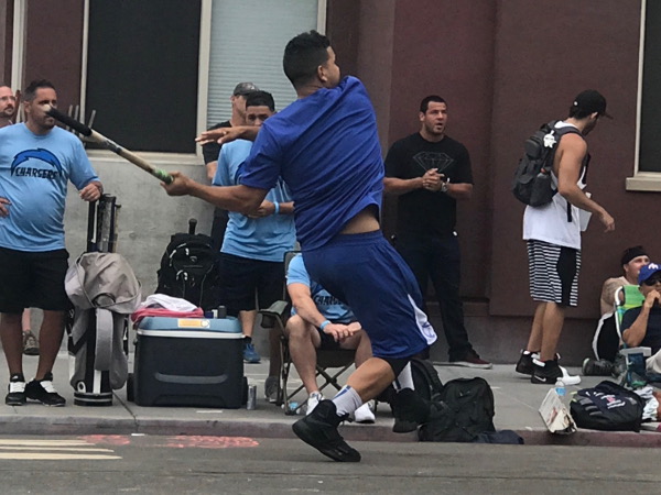 Power hitting. Photo by Margie Jones.