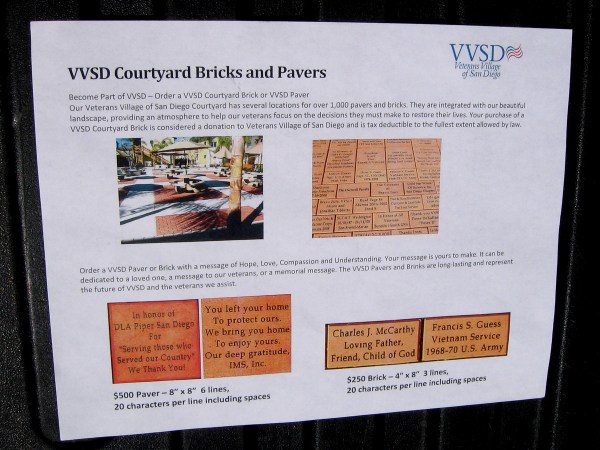 Order a Veterans Village courtyard brick or paver and help Veterans who have been homeless, or at the risk of homelessness. Provide hope, love, compassion and understanding.