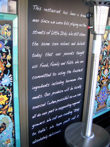 This restaurant has been a dream ever since we were kids playing on the street of Little Italy...