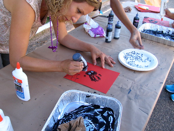 The Timken Museum of Art had a table that helped kids learn how to make some cool Halloween artwork.