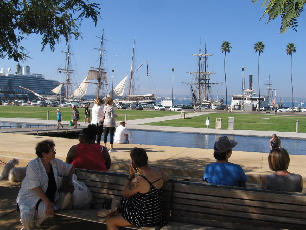 Relaxing at the Waterfront Park on a beautiful October Saturday in San Diego.