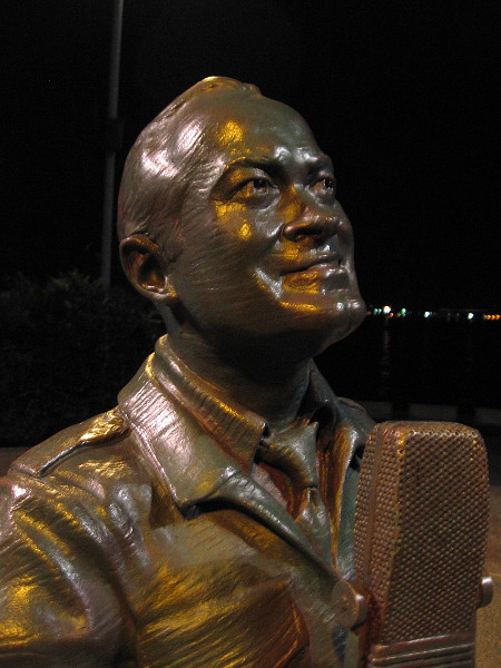 Bob Hope as he appeared in the 1940s, entertaining the troops on a USO tour.