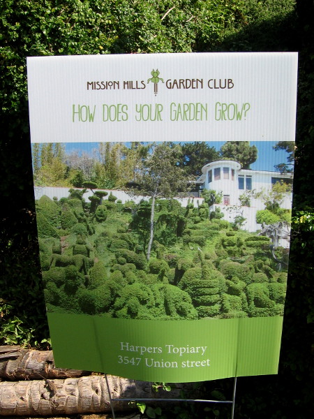 Mission Hill Garden Club asks How Does Your Garden Grow? I'll bet it's nothing like the Harper's Topiary Garden!