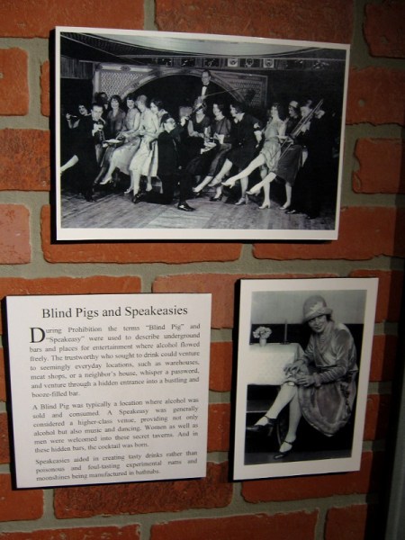 Photos of Blind Pigs and Speakeasies. A Speakeasy sold alcohol during Prohibition, and provided entertainment. Their drinks were tastier than the poisonous rums and moonshines concocted in bathtubs.