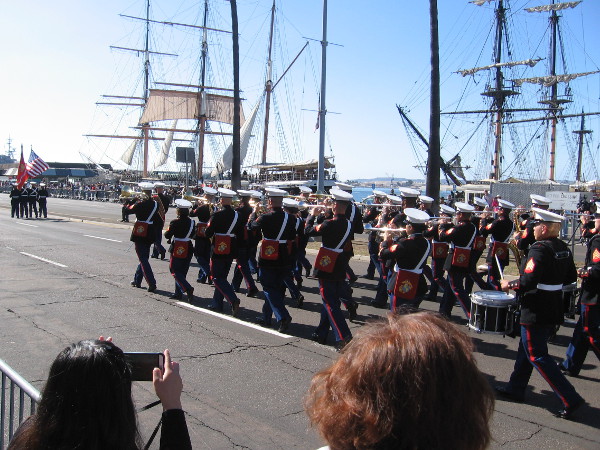 The parade heads down Harbor Drive, along San Diego's beautiful Embarcadero. The parade route continued to Seaport Village.
