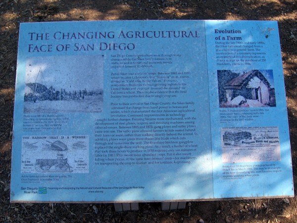 Between 1860 and 1893, wheat was California's first bonanza crop. The creamery at Sikes Farm was built in the 1880s as their farm diversified and became more generalized.