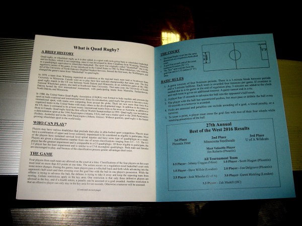 For an explanation of quad rugby, click this photo and it will expand for easy reading.