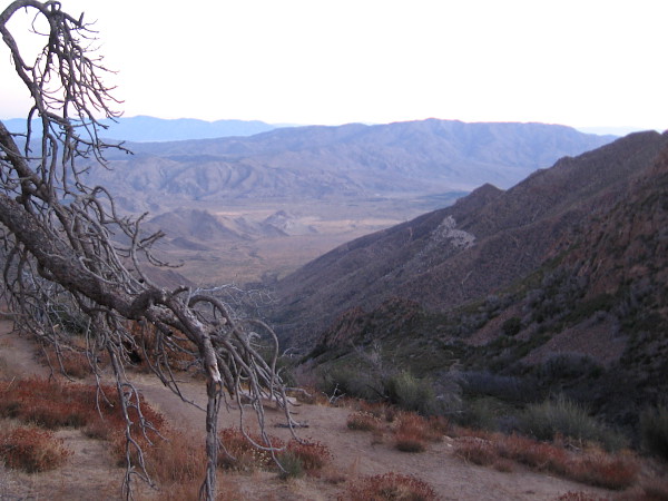 Looking down toward a section of Anza-Borrego Desert State Park northeast of the beautiful Laguna Mountains, which rise to around 6000 feet in San Diego County.