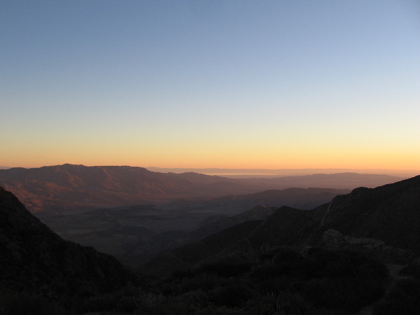 That shiny strip in the distance is light reflecting from the inland Salton Sea.