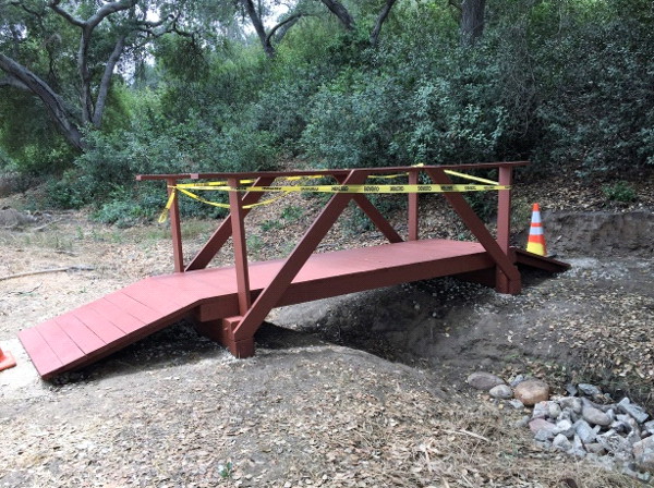 Boy Scout Joshua Ortega finished a footbridge in the grove just days before his 18th birthday. He is now attending Pepperdine University.