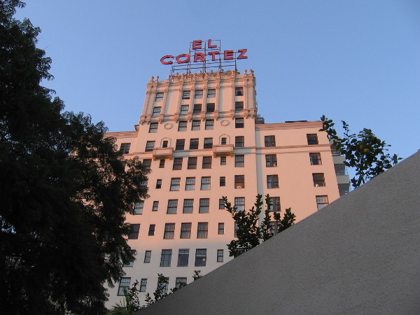 The iconic El Cortez rises in the blue San Diego sky. I feel very fortunate to live in this corner of downtown.