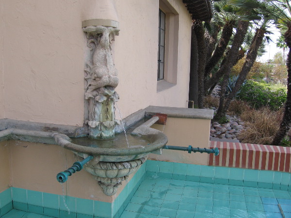 A fountain near the entrance of San Diego's Old Police Headquarters, now a destination for shopping and dining. I visited the building decades ago in the 1980s. I suppose the fountain is original, but I cannot remember.