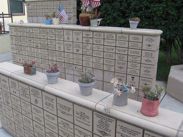 The Memorial Wall beside VFW Post 2422 in Coronado, California.