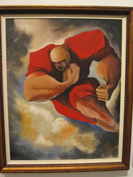 Gridiron Hero. Ernie Barnes, acrylic on board.