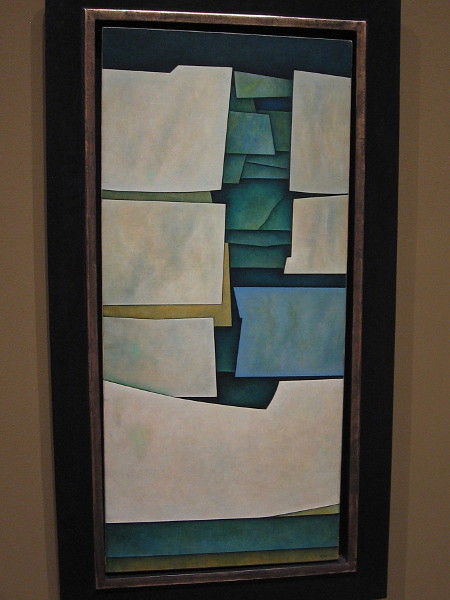 Green Structures, oil on canvas, 1964. Gunther Gerzso, Mexican, 1915-2000.