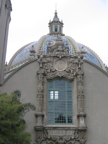 Photo of the beautiful California Building from the east, near the Old Globe Theatre.