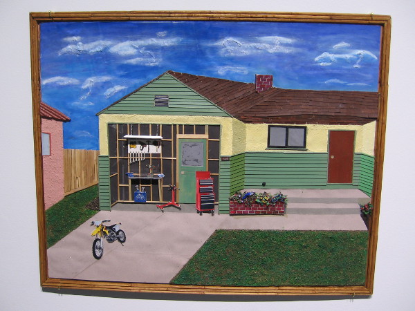 The Garage, Bobby Dean Evans, Jr., mixed media on cardboard, 2016.