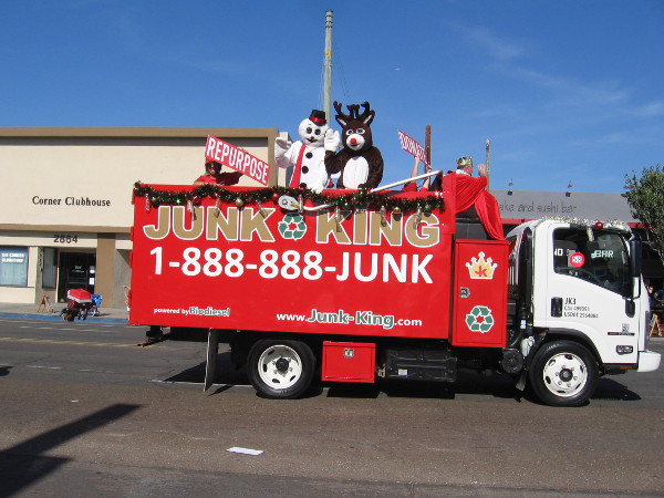 Everyone is in the North Park holiday parade. Even the Junk King!