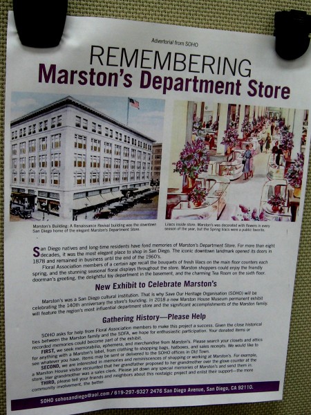 Remembering Marston's Department Store. Please help the Save Our Heritage Organisation gather artifacts and memories to preserve a part of San Diego history.