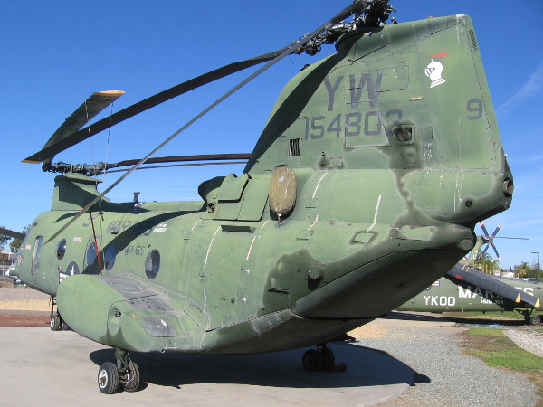 A look at the rear of the historic helicopter that transported U.S. Ambassador Graham Martin to the safety of USS Blue Ridge (LCC-19) standing by in the South China Sea.
