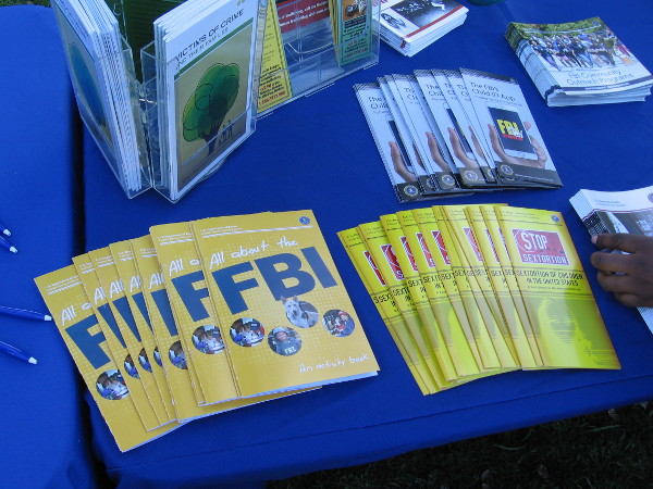 The FBI had literature available concerning human trafficking. The phone number for the National Human Trafficking Resource Center is 1-888-373-7888.