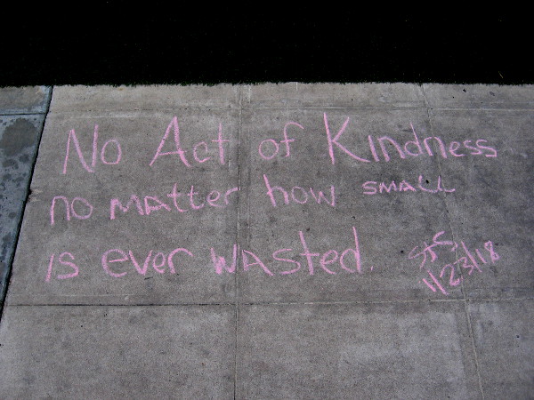 No act of kindness no matter how small is ever wasted.