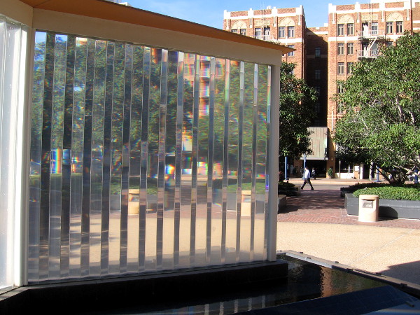 This fantastic sculpture at 101 West Broadway attracts curious eyes with its changing prismatic colors.