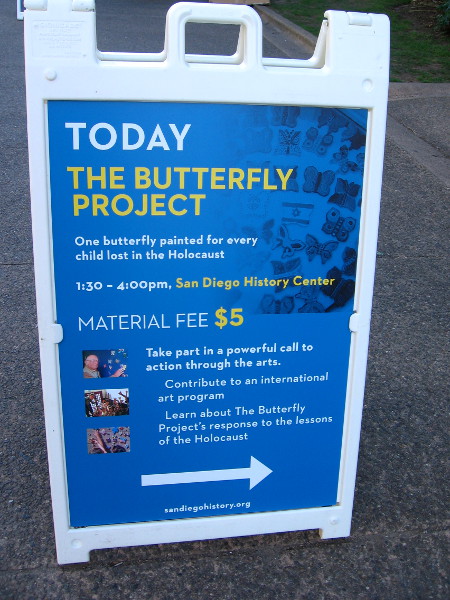 An event to raise awareness about The Butterfly Project was held at the San Diego History Center in Balboa Park.