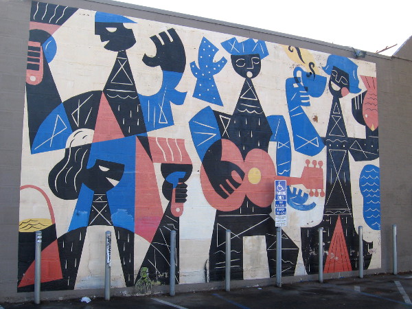An unobstructed photo of the Joy of Urban Living mural by Rafael Lopez.