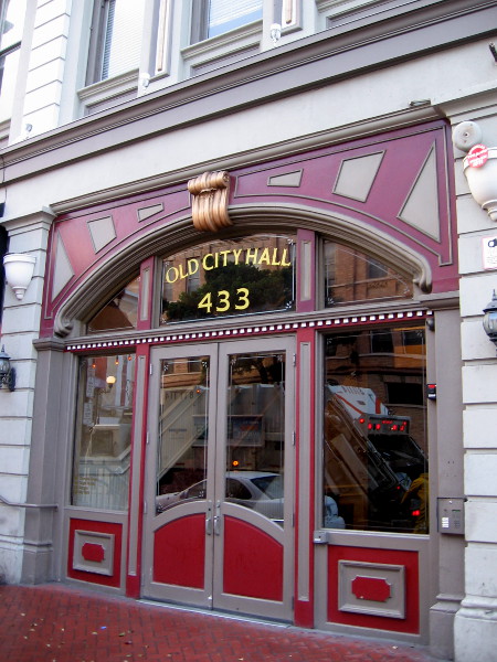 The delightful entrance to Old City Hall.