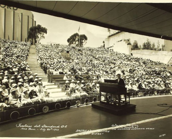 A performance in the Ford Bowl (now the Starlight Bowl) during the 1935 California Pacific International Exposition in Balboa Park. No known copyright restrictions image from Flickr.