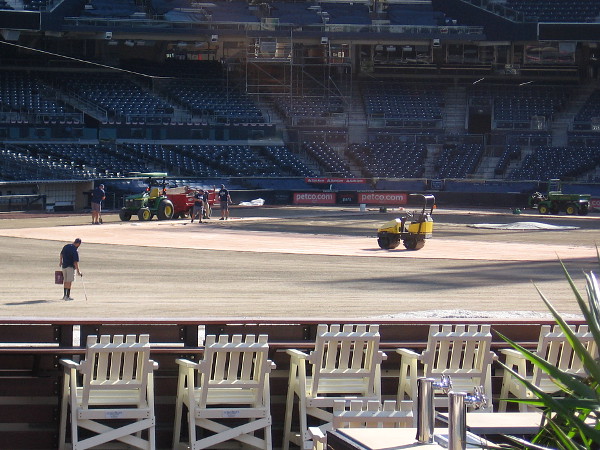 I took this photo a couple weeks ago from the Park at the Park. Workers were busy preparing the ball field for the Padres' 2018 season.
