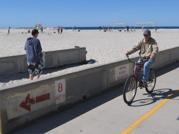 Riding a bike through South Mission Beach on a perfect San Diego day.